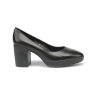 Стилни дамски обувки от естествена черна кожа на ток DIMA
