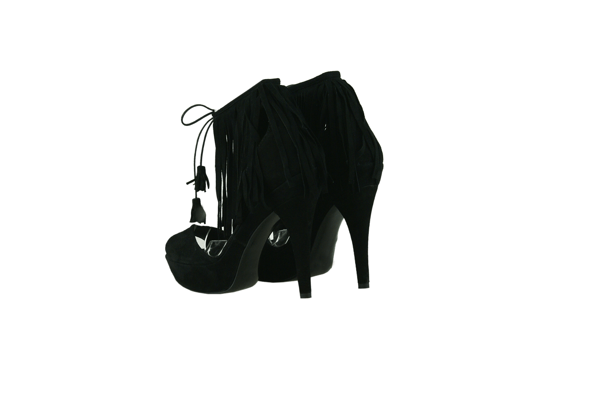 Дамски сандали от естествен велур в черно