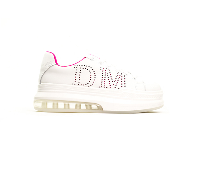 Дамски сникърси в бяло и розово с ефектна перфорация DIMA/0015