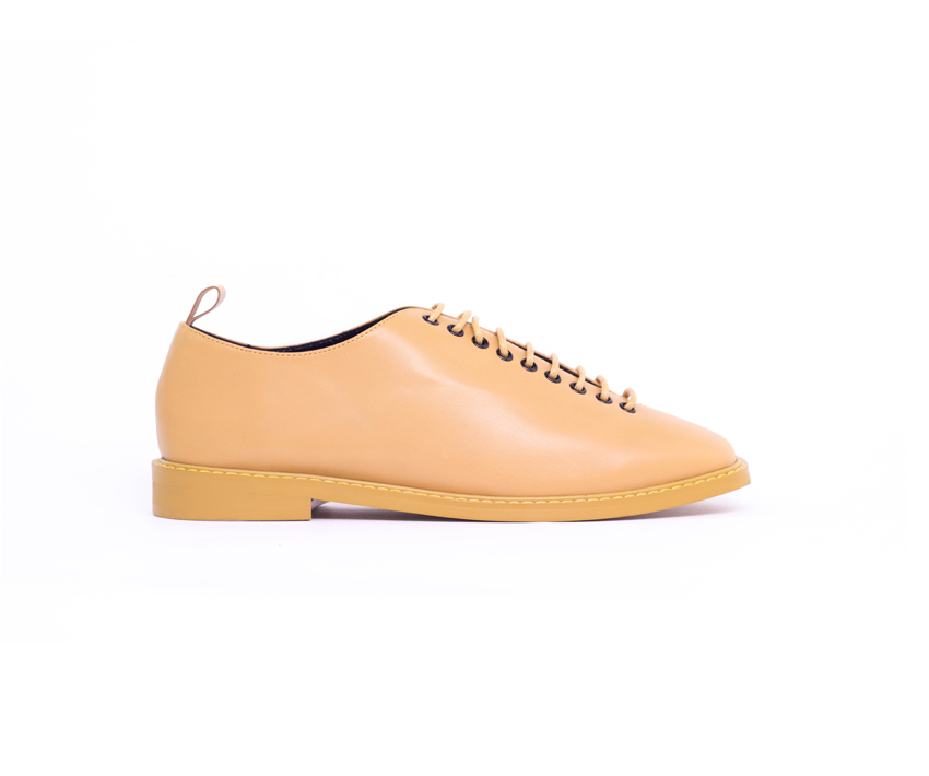 Жълти дамски обувки от естествена кожа 719А/02