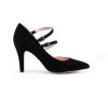 ДАМСКИ ОБУВКИ ОТ ЕСТЕВЕН ВЕЛУР В ЧЕРНО