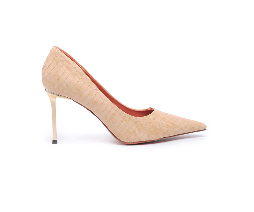 Стилни дамски обувки от естествена кожа 210021-mustard