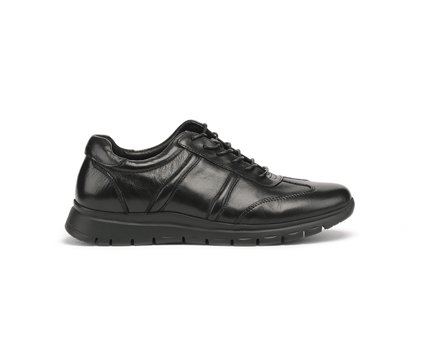 Мъжки черни ежедневни обувки от естествена кожа H068