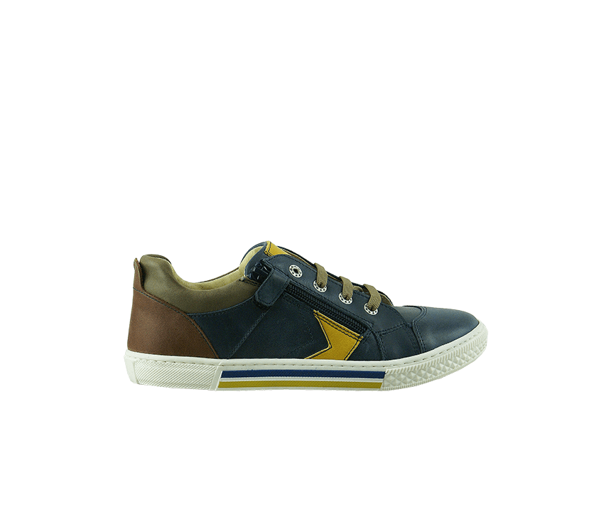 Юношески обувки в синьо и кафяво от естествена кожа (Размер: 30-35)