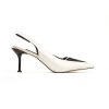 Елегантни дамски обувки от сатен в бяло и черно DIMA/20025