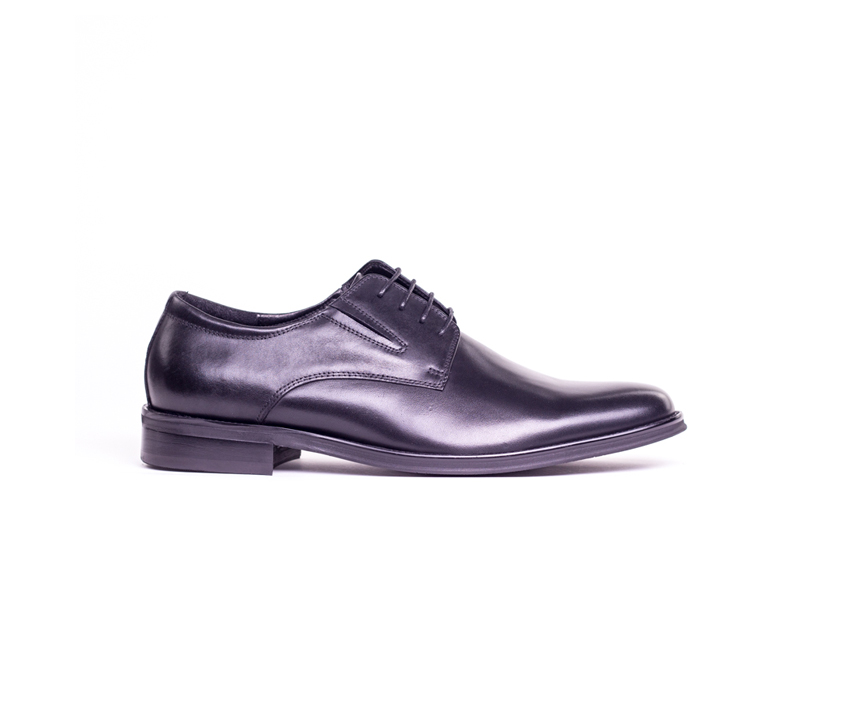Елегантни мъжки обувки от естествена черна кожа 1325